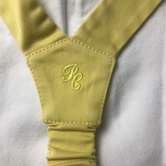 Pili Carrera SET Yellow Suspender Shorts with White Top size 12M
